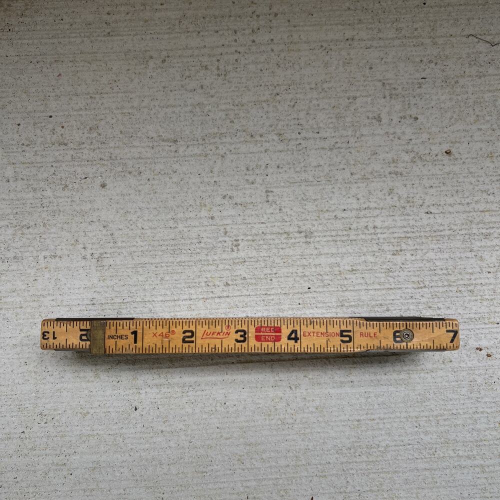 Vintage Lufkin X46 Extension Rule Folding Wood Ruler 72" Made In USA